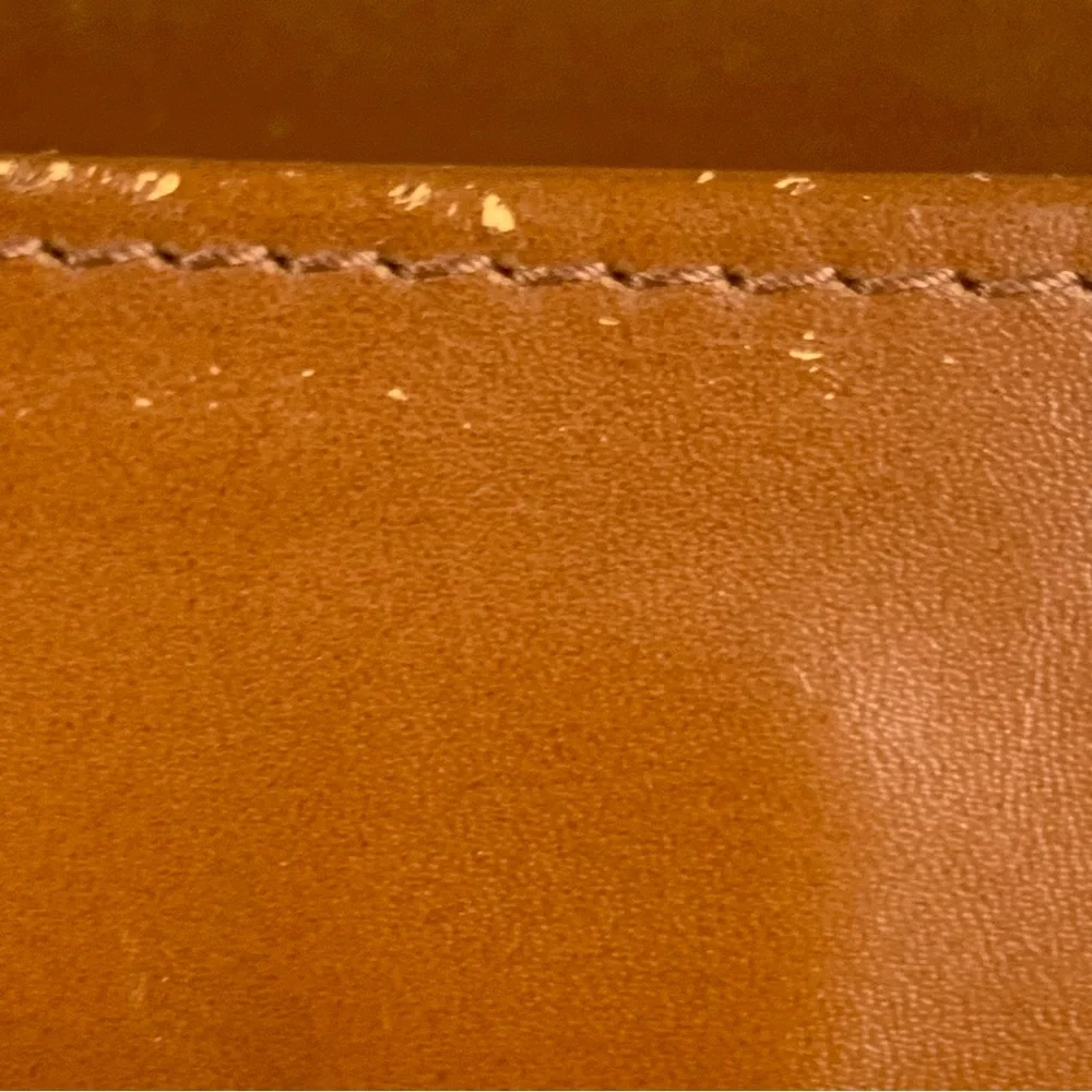 Vintage Cognac Brown Leather Briefcase Portfolio Laptop Case Folio Bag Attache‎
